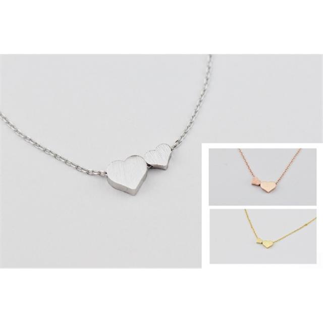 necklace two hearts verižica dva srčka